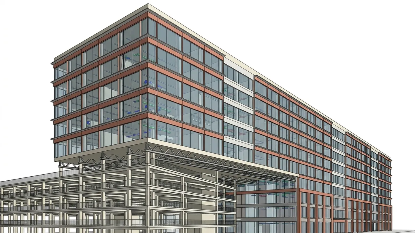 BIM model of a mixed-use building made with AIBIMTool