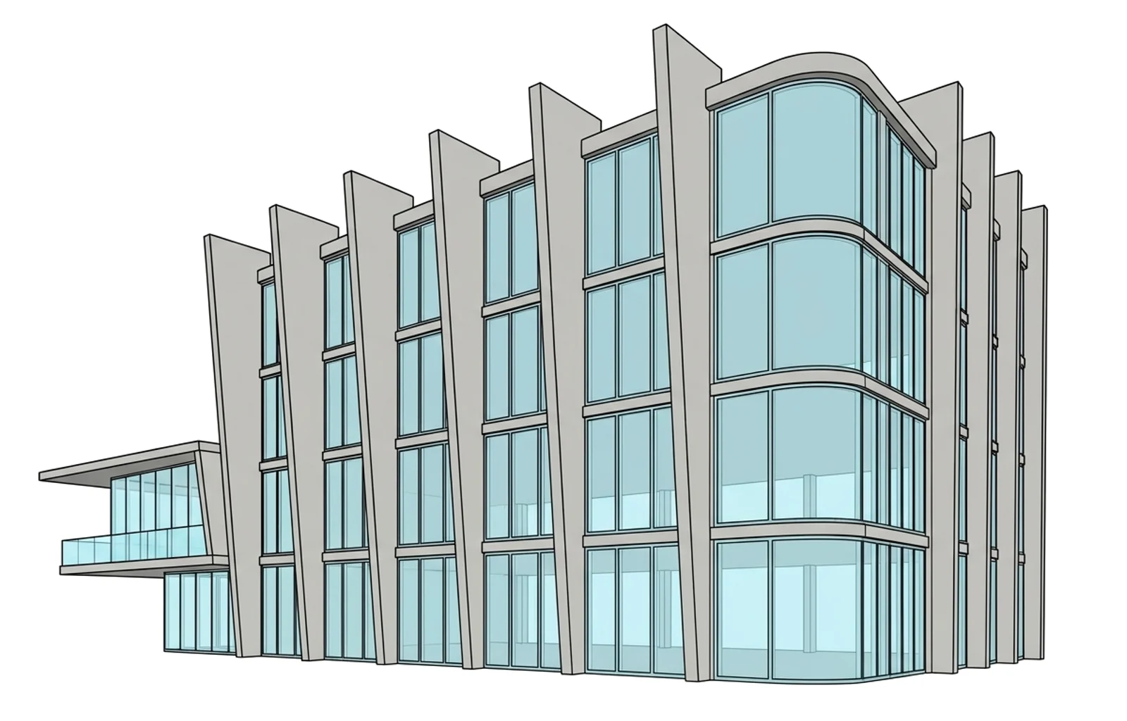 Building designed by the AI architecture generator, shown as a BIM model