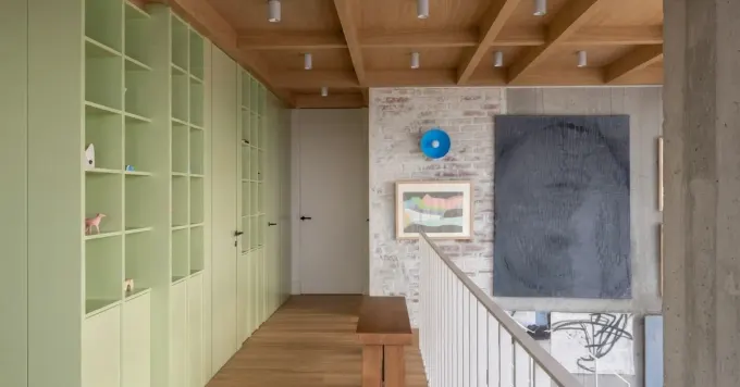 A two-storey loft apartment staged with MeltFlex AI, shown as a LinkedIn link card