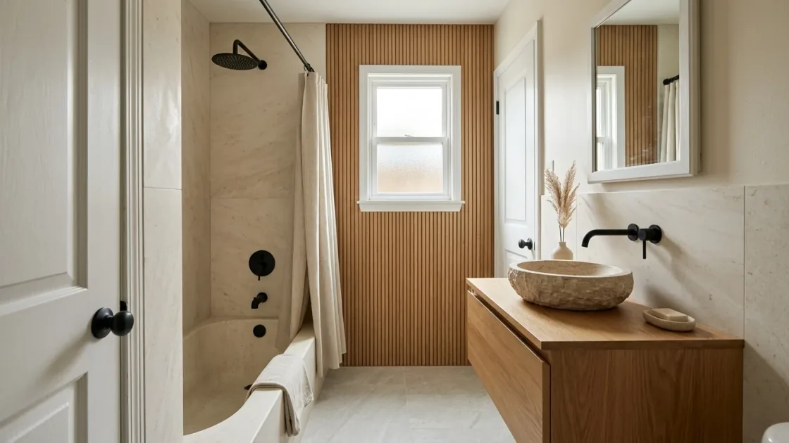 Japandi bathroom example