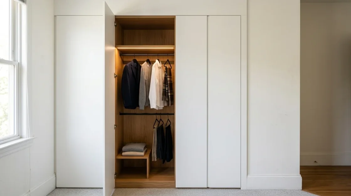 Modern white fitted closet example