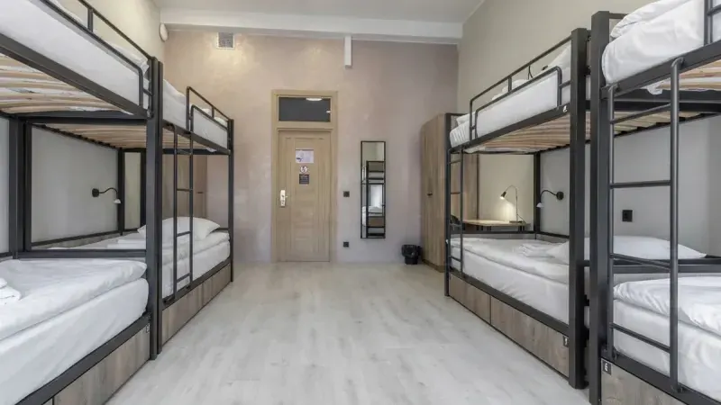 Dorm room with bunk beds example