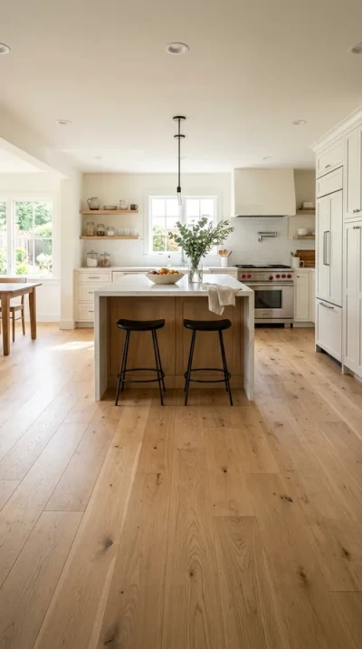 Kitchen with oak hardwood floor