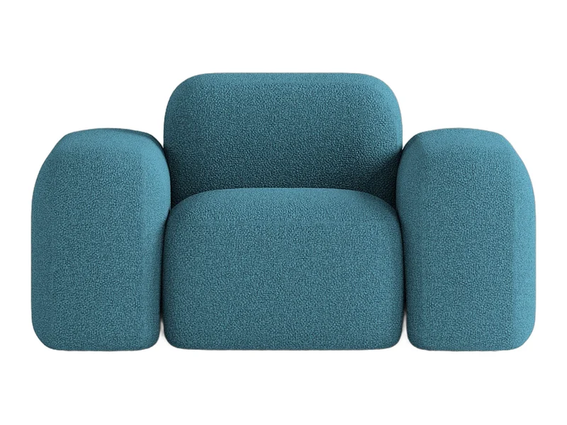 Source photo of the Teal Bouclé Armchair, converted to a 3D model
