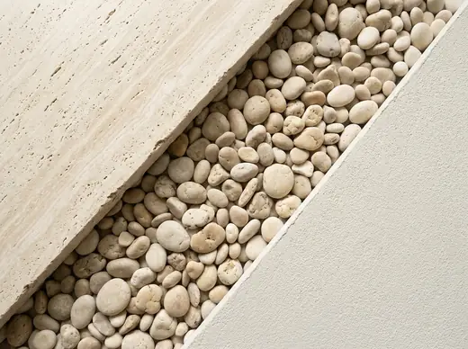 Travertine + Pebble