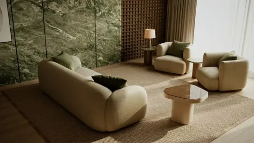 Green marble lounge render