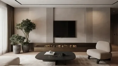 Limewash living room render
