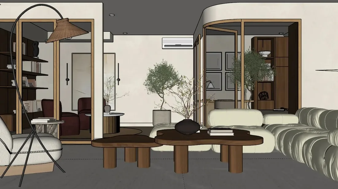 Flat 3D draft render
