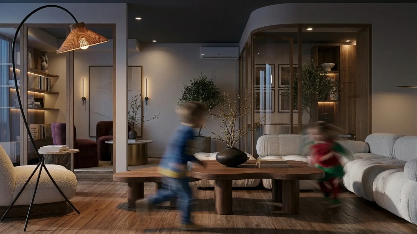 Evening interior render
