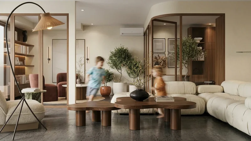 Kids in Motion render style