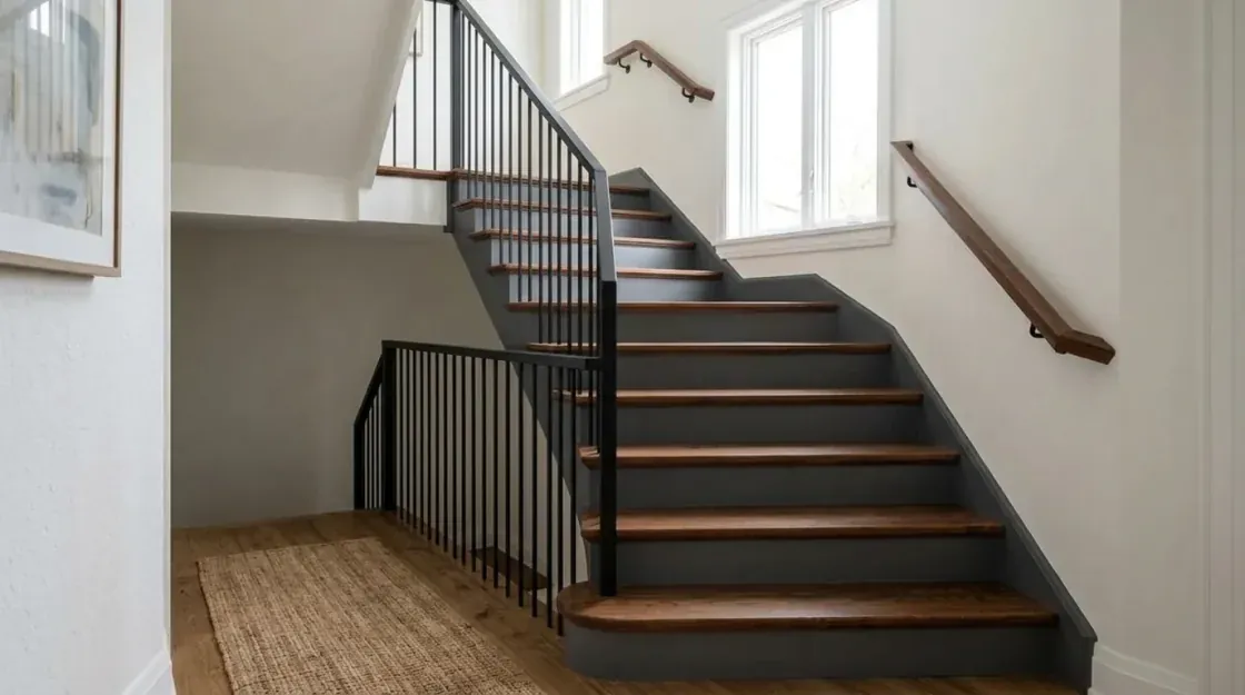 Black metal staircase example