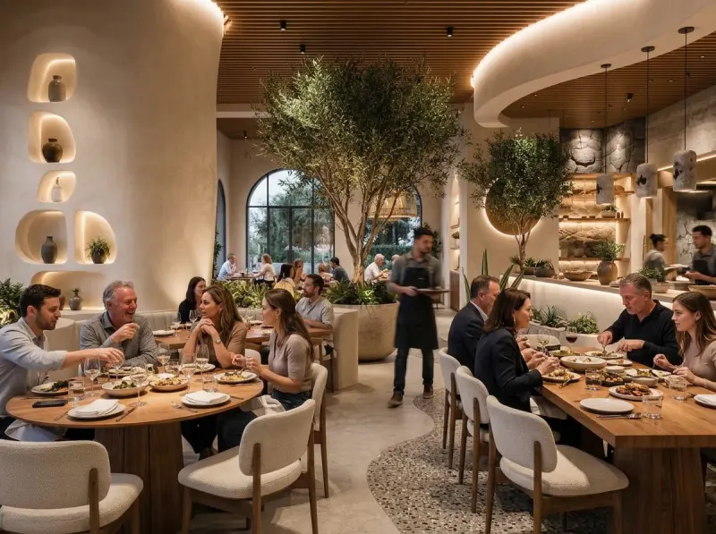 Restaurant designed with MeltFlex AI: Several Diners, Realistic