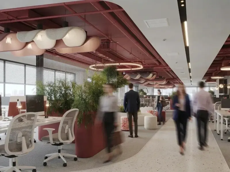 Office designed with MeltFlex AI: Office Staff, Motion Blur