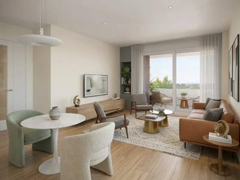 Living Room designed with MeltFlex AI: Curved vs Angular Furniture