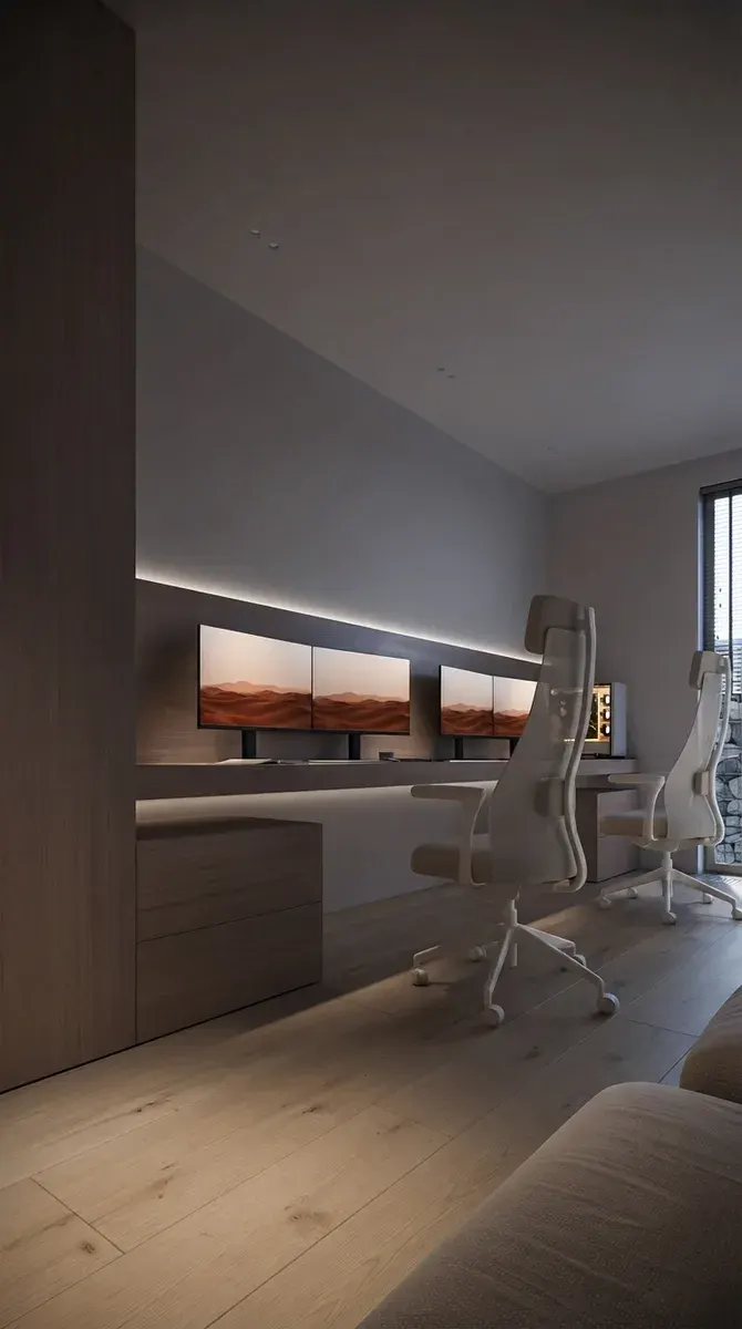 Home Office designed with MeltFlex AI: Attic Desk Workspace