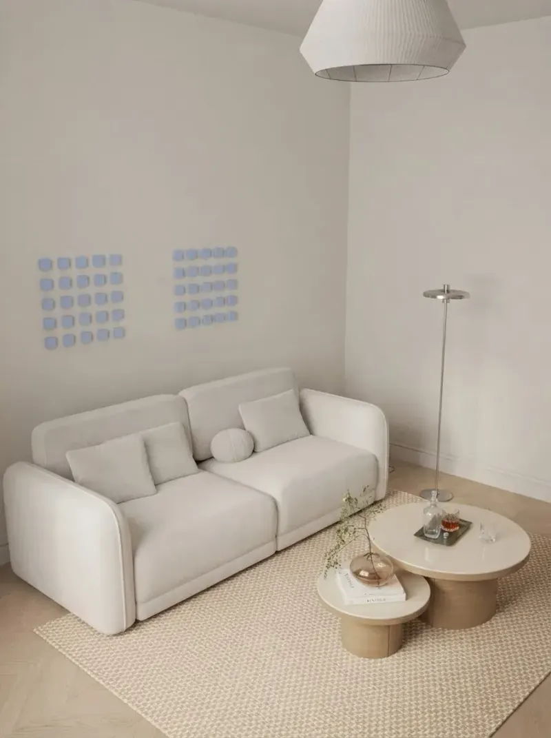Living Room designed with MeltFlex AI: Blue Console Studio Living