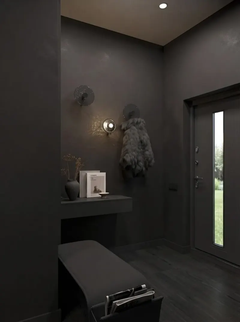 Hallway designed with MeltFlex AI: Charcoal Entry Hall