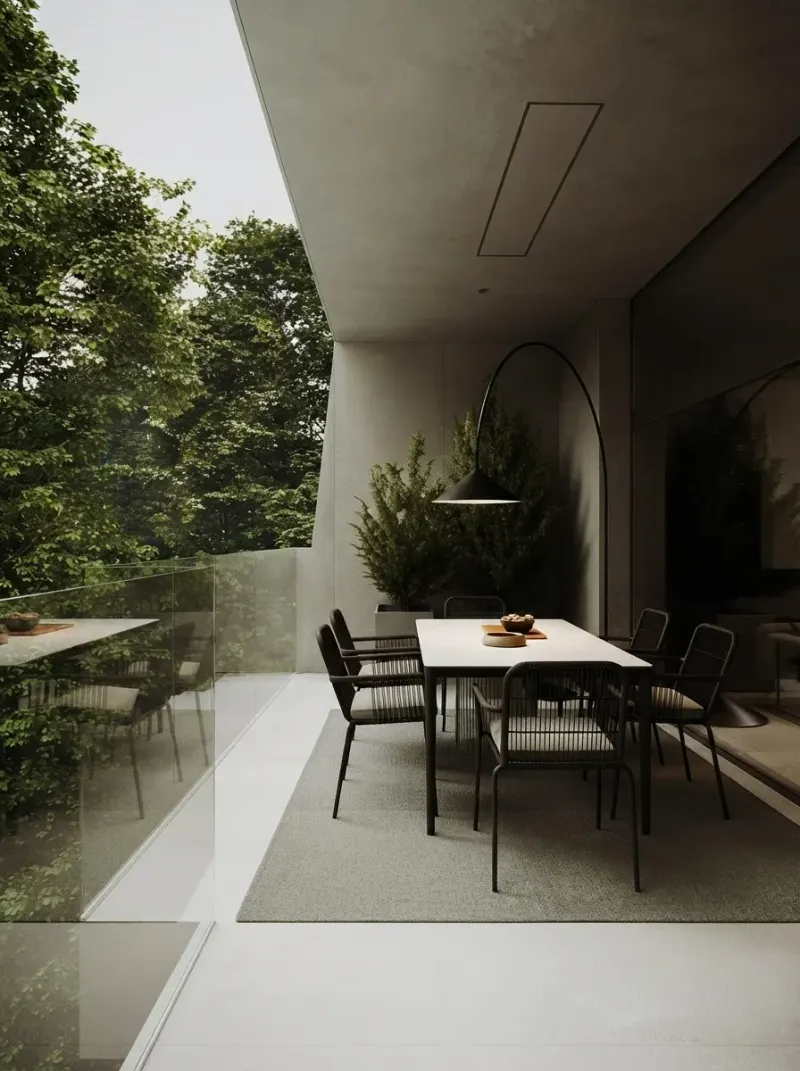 Terrace designed with MeltFlex AI: Concrete Dining Terrace