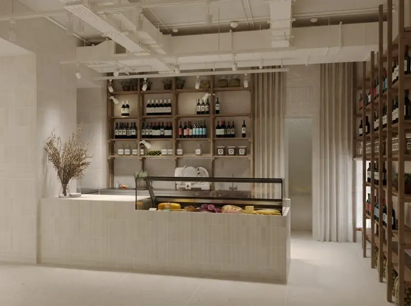 Cafe & Bar designed with MeltFlex AI: Cream Wine Bar & Deli