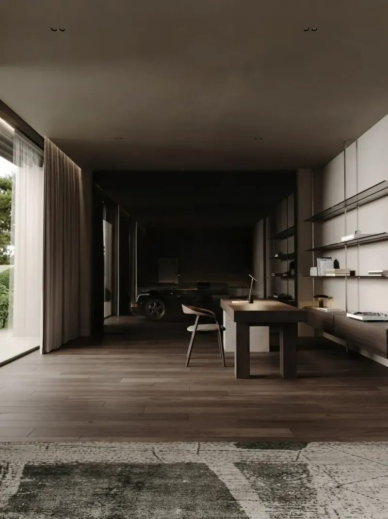 Home Office designed with MeltFlex AI: Dark Walnut Study