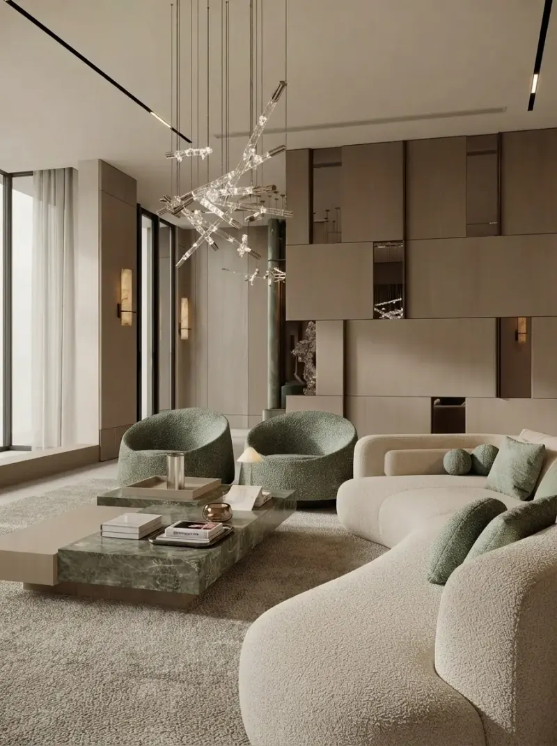 Living Room designed with MeltFlex AI: Grand Reception Lounge