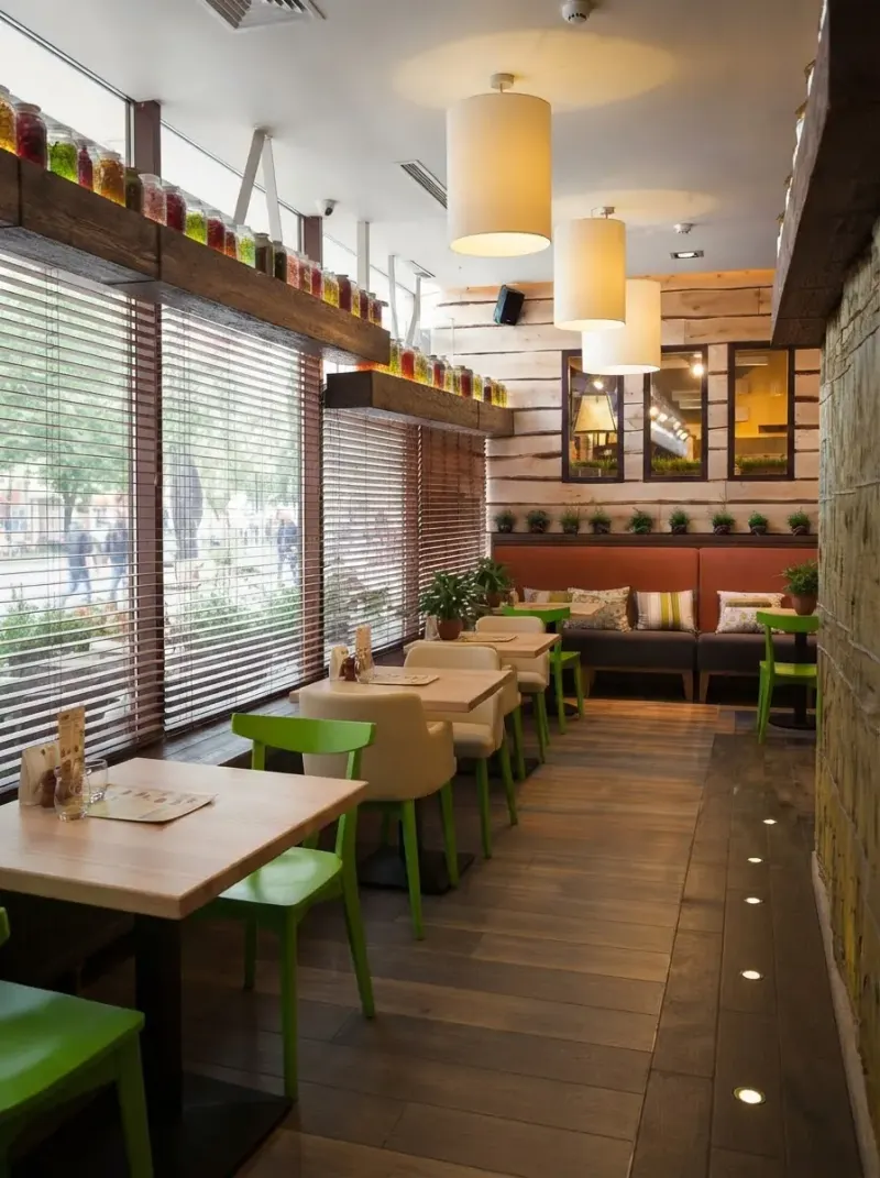 Cafe & Bar designed with MeltFlex AI: Lime Chair Cafe