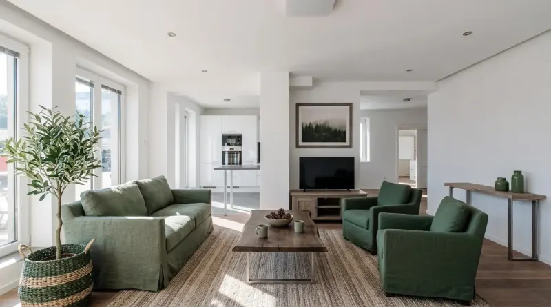 Living Room designed with MeltFlex AI: Open Plan Living & Kitchen