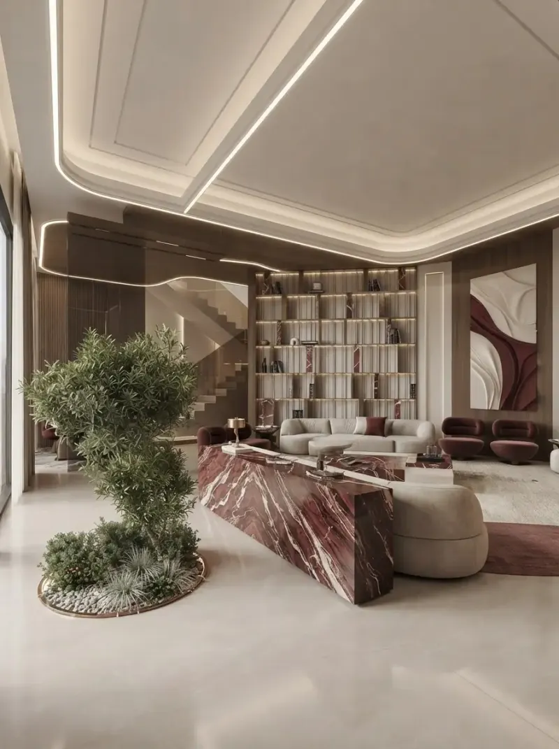 Living Room designed with MeltFlex AI: Luxury Villa Reception