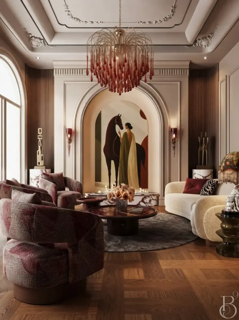 Living Room designed with MeltFlex AI: Modern Classic Living Room