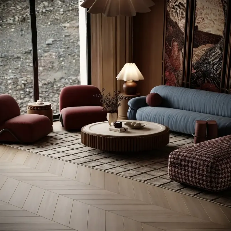Living Room designed with MeltFlex AI: Moody Jewel-Tone Living Room