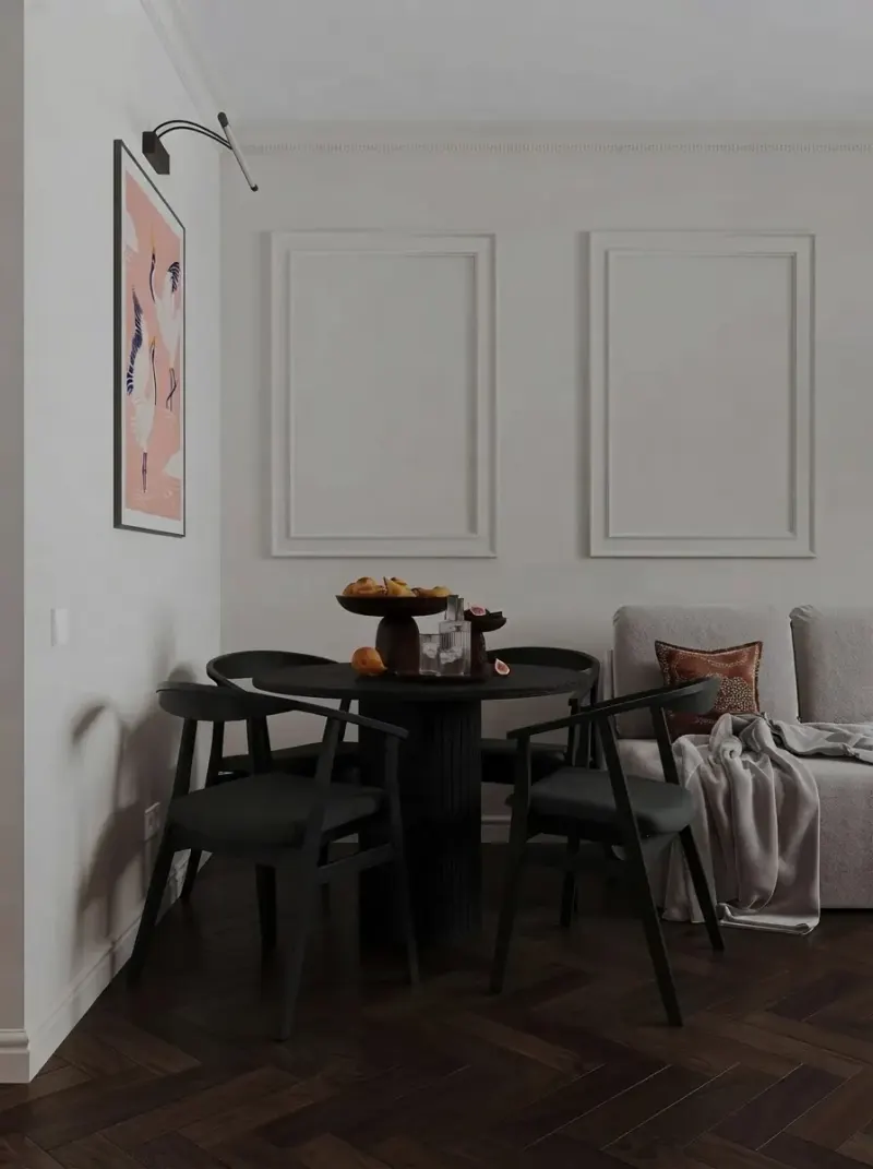 Living Room designed with MeltFlex AI: Moulded Walls Family Living Room