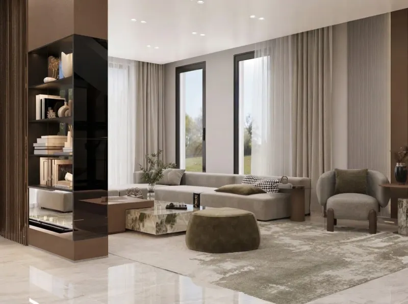 Living Room designed with MeltFlex AI: Open Reception Dining Kitchen