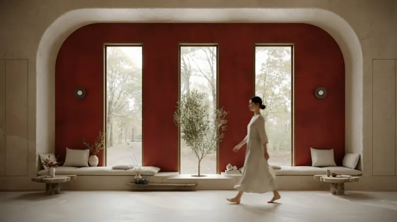 Red Arch Wellness Studio, an interior designed with MeltFlex AI