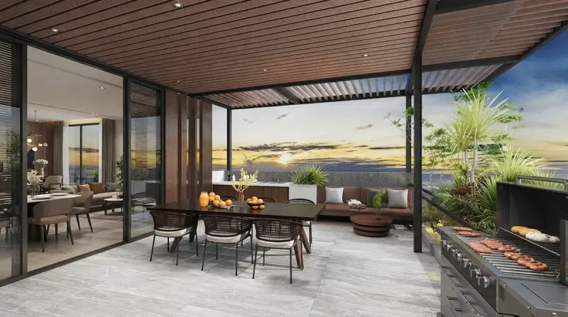 Rooftop Grill Terrace, an interior designed with MeltFlex AI