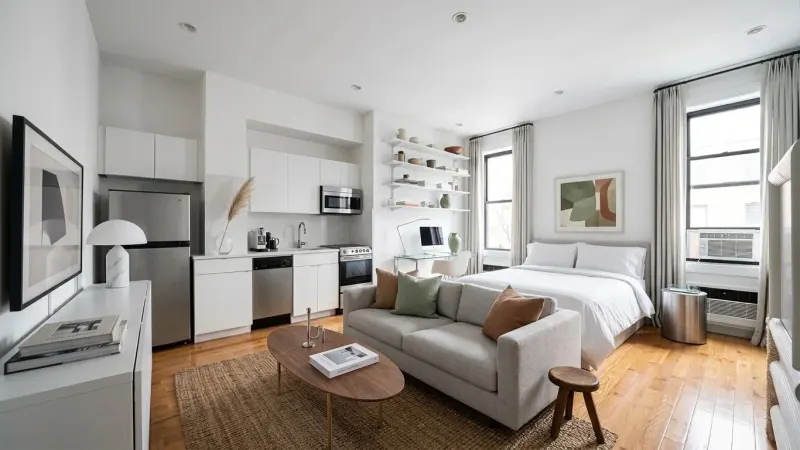 Living Room designed with MeltFlex AI: NYC Studio 5 Ways