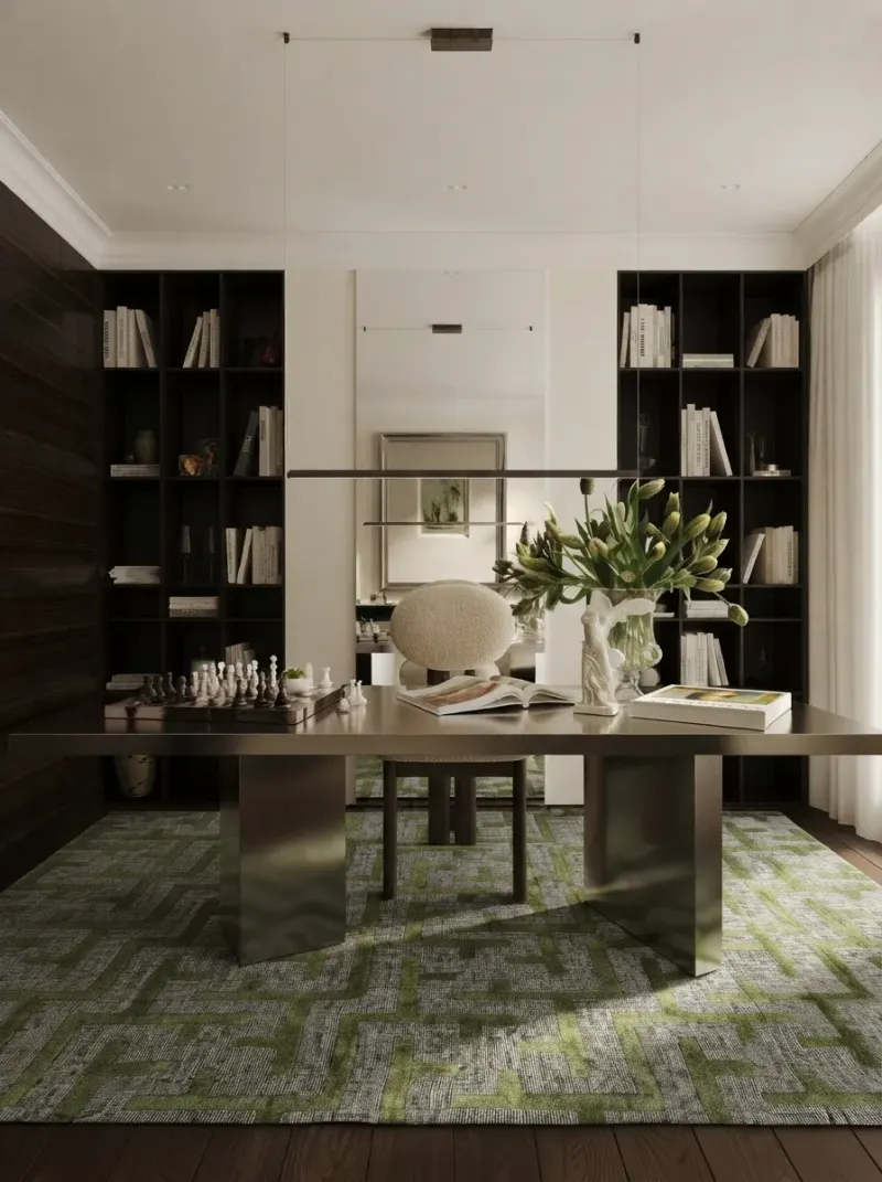 Home Office designed with MeltFlex AI: Library Home Office