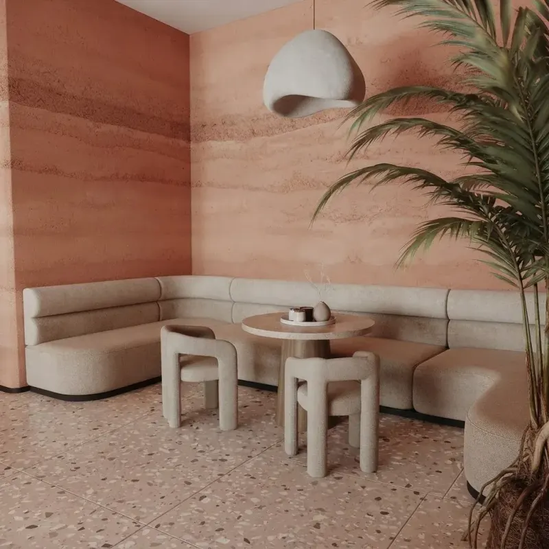 Restaurant designed with MeltFlex AI: Banquette Curve, Desert View