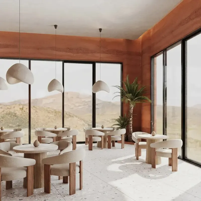 Restaurant designed with MeltFlex AI: Terracotta Cave Cafe