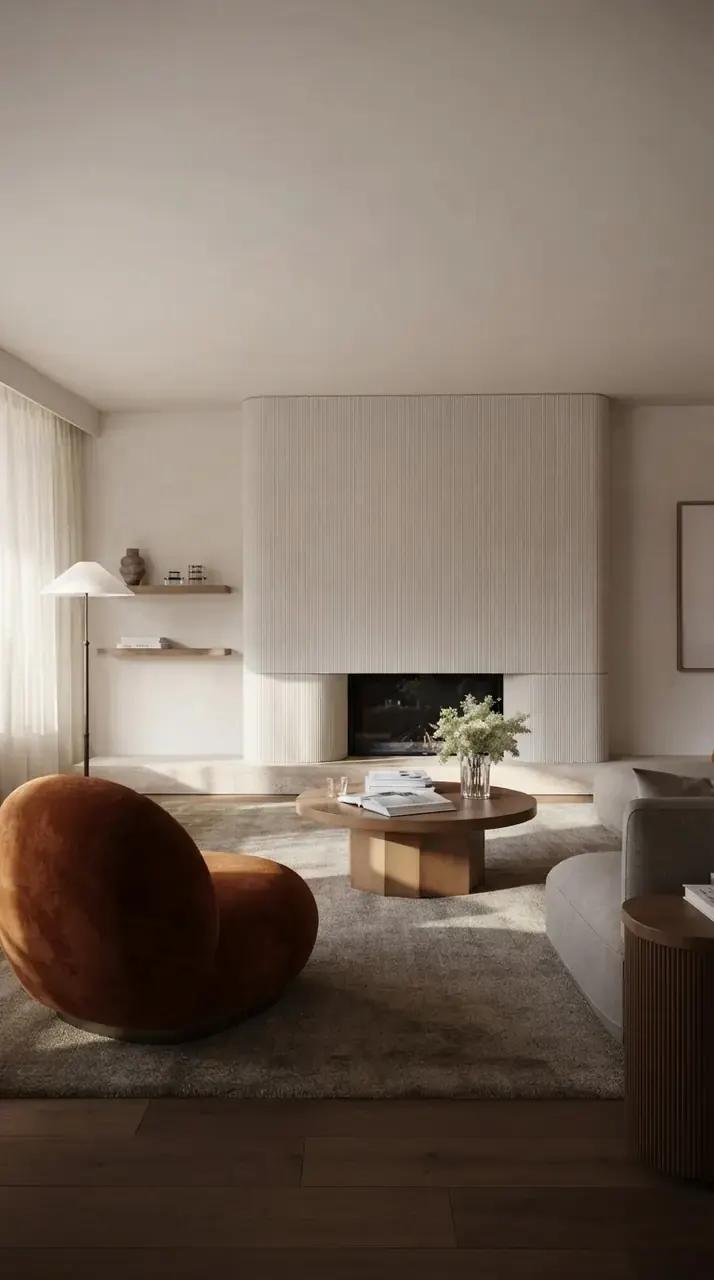 Living Room designed with MeltFlex AI: Warm Modern Living Room