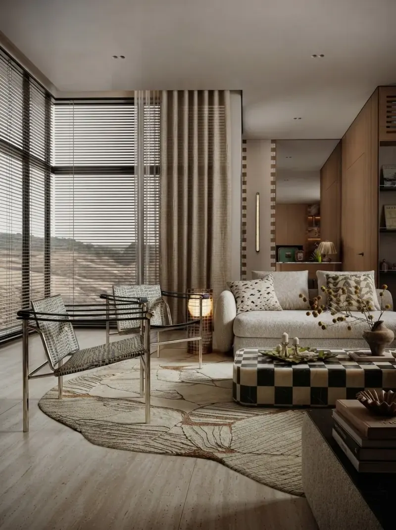 Living Room designed with MeltFlex AI: Warm Textured Living Room