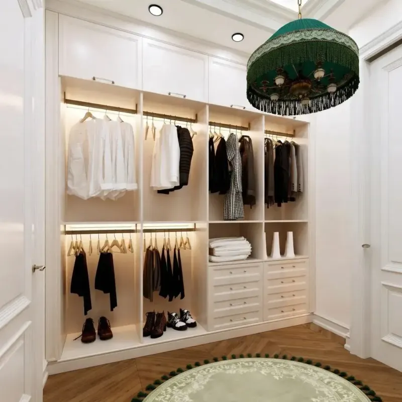 Closet designed with MeltFlex AI: White Panelled Dressing Room