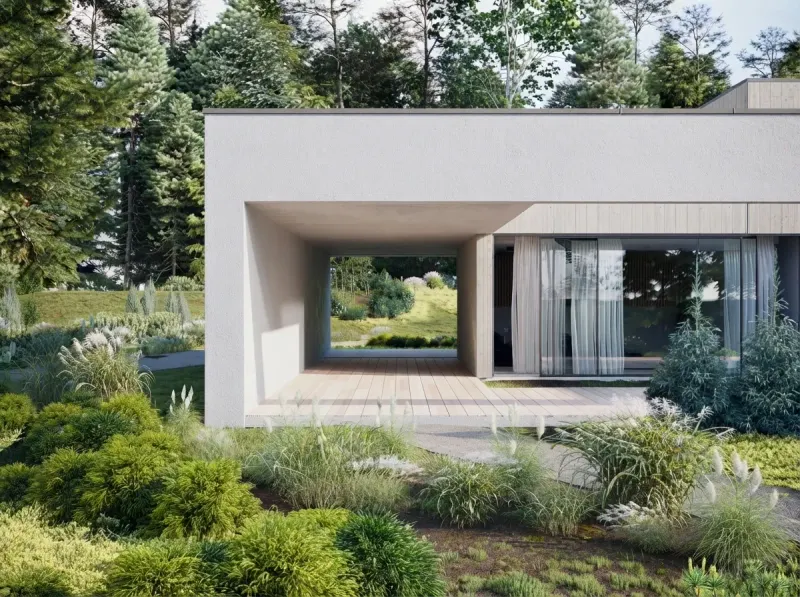 Garden designed with MeltFlex AI: Wild Meadow House Garden