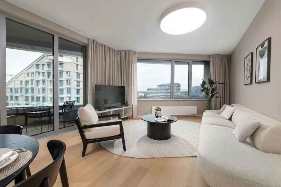AI room with warm beige painted walls
