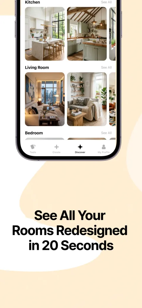 MeltFlex AI redesigning a kitchen from a photo on iPhone