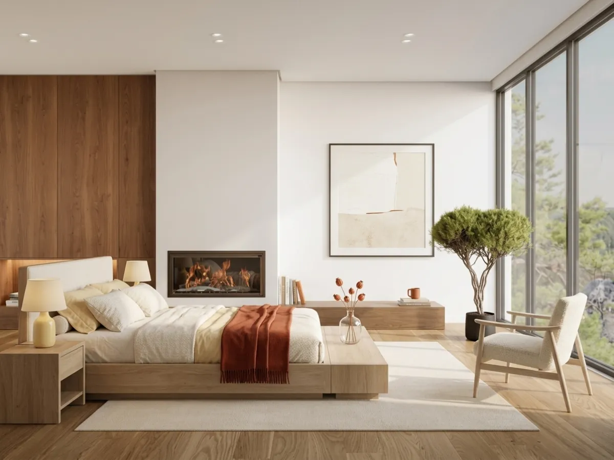 AI generated room design showing another style variation of the same living space