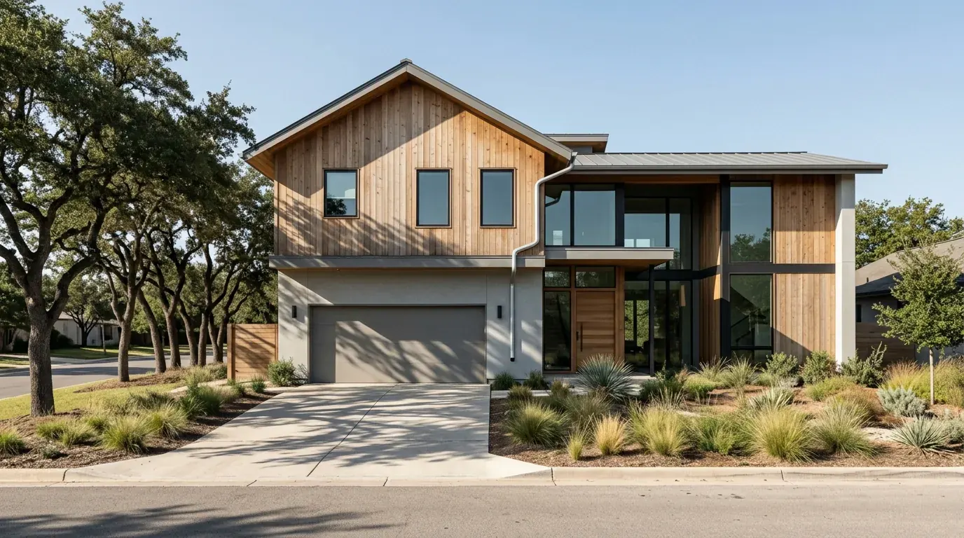 An AI generated house exterior that looks convincing until you notice the roof ridge changes pitch, a downpipe stops in mid air and the shadows fall in two directions