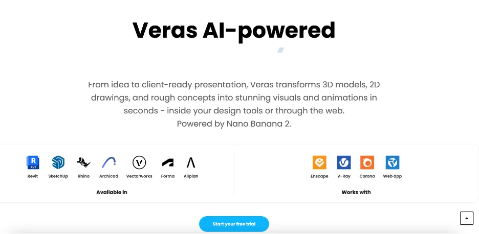 Veras by Chaos, AI-powered rendering that transforms 3D models into client-ready visuals inside your design tools