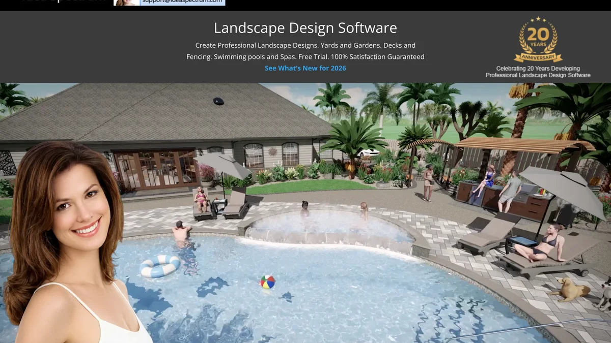 Idea Spectrum website showing Realtime Landscaping Plus, Pro and Architect 2026 editions with their prices