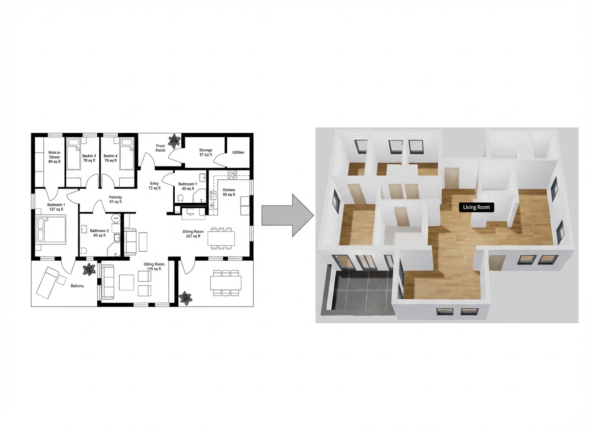 From Floor Plan to 3D: How AI Transforms Design
