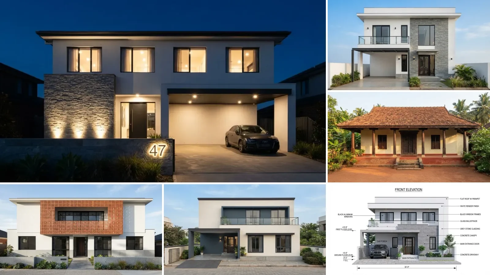 30 House Elevation Design Prompts for ChatGPT and Gemini